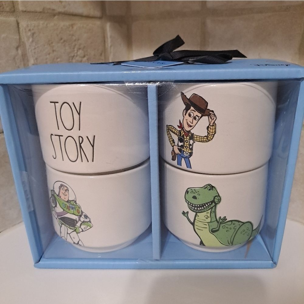 Rae Dunn Toy Story Woody Buzz Stackable Ramekins 4pcs Set